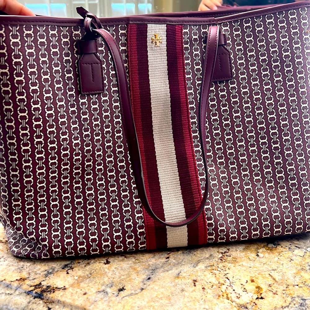 Tory Burch Burgundy Tote Bag